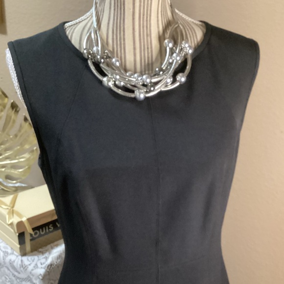 Anne Klein Black MIDI Dress w/Silver hem. Like New - Picture 8 of 10